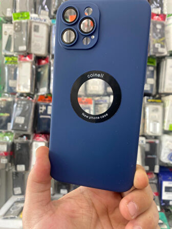 İPHONE 14 PRO MAX UYUMLU LİPO İNCE SERT KAPAK KAMERA LENS KORUMALI LACİVERT