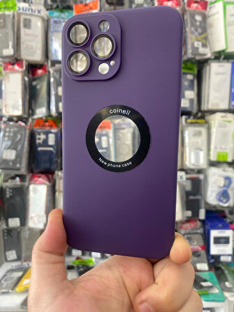 İPHONE 14 PRO UYUMLU LİPO İNCE SERT KAPAK KAMERA LENS KORUMALI MOR