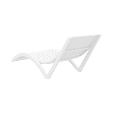 Omnipazar TRK-087 Siesta Minderli Yastıklı Lüks Ergonomik Slim Şezlong Beyaz 2'li Set 