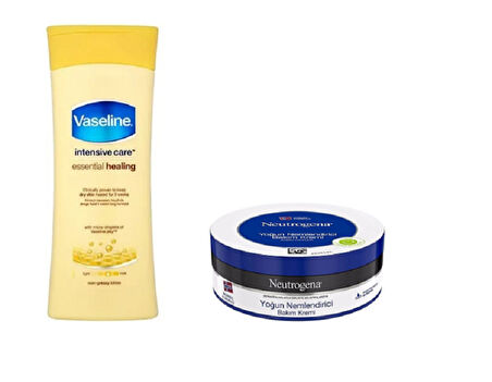 Vaseline Losyon + Neutrogena Nemlendirici Krem | Kuru Ciltler İçin Yoğun Nem Seti (400 ml + 200 ml)