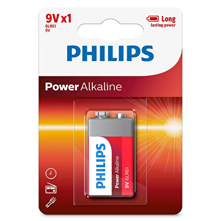 Ayt Philips 6LR61-P1B 9 Volt Power Alkalin Pil Tekli
