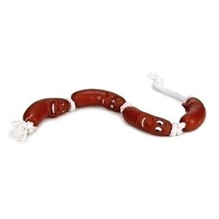 Beeztees Vinyl Dörtlü Sosis İp Köpek Oyuncağı 65 cm