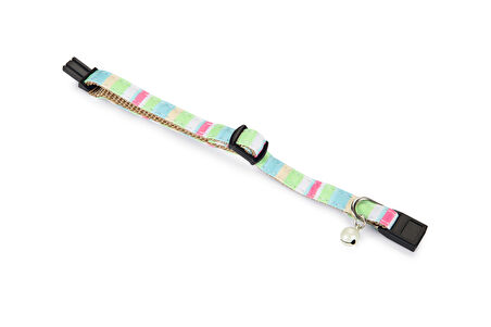 Beeztees Yavru Kedi Boyun Tasması, Zilli, Yeşil, 16-32cm