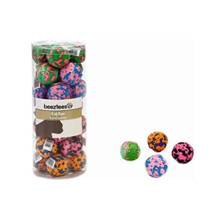 Beeztees Kumaş Desenli Top Kedi Oyuncağı 4 cm