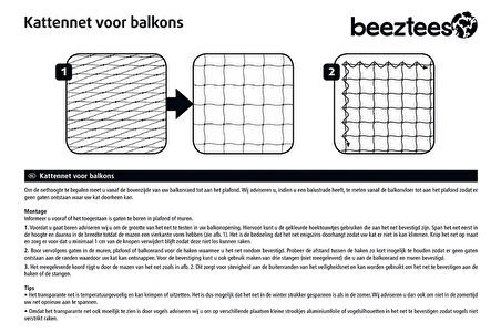 Beeztees Kedi Pencere veya Balkon Koruma Filesi, Şeffaf, 4x3m