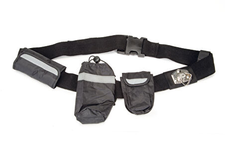 Beeztees Köpek Yürüyüş ve Koşu Şok Emicili Gezdirme Kayışı ve Bel Kemeri, Siyah, 100-130cm, 25mm