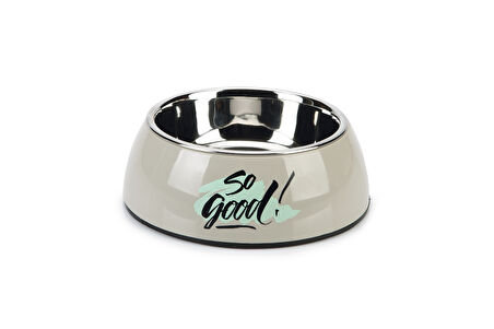Beeztees Köpek Mama Su Kabı, Paslanmaz Çelik, Gri, 14cm, 160ml