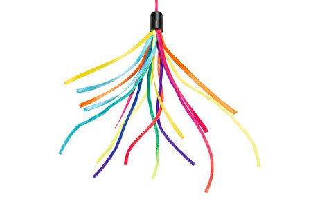 Beeztees Kedi Oltası, Zilli, Kurdelalar Uc, Uzun Dayanıklı ip-110cm, Çeşitli Renklerde, 50cm