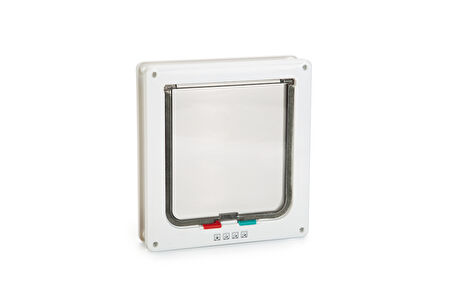 Beeztees Kedi Kapısı, Çift Yönlü, 4 fonksiyonlu, Beyaz, 23,5x25,2cm