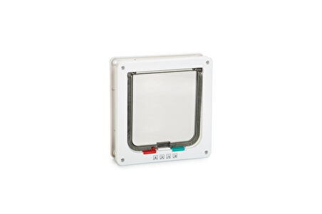 Beeztees Kedi Kapısı, Çift Yönlü, 4 fonksiyonlu, Beyaz, 19,2x20cm