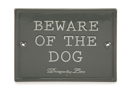 Beeztees DBL Dikkat Köpek Var Uyarı Tabelası, Seramik, Gri, 20x16cm