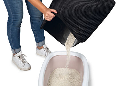 Beeztees Kedi Tuvaleti Paspası, İki Katmanlı, Siyah, 60x50cm