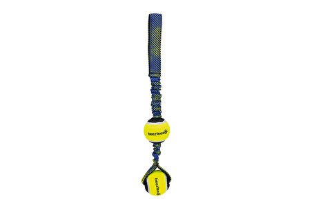 Beeztees Köpek Oyuncağı, Yüzen, Tutamaçlı İki Tenis Topu, Mavi/Sarı, 44x6,3x6,3cm