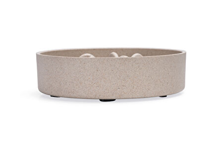 Beeztees DBL Köpek Yavaş Besleme Mama Kabı, Bambu, Bej, 17cm, 800ml