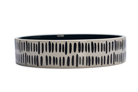 Beeztees Kedi Mama Su Kabı, Seramik, Siyah / Beyaz, 16,5cm, 300ml