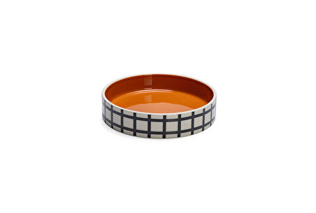 Beeztees Kedi Mama Su Kabı, Seramik, Turuncu / Beyaz, 16,5cm, 300ml