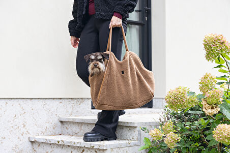 Beeztees DBL Köpek Taşıma Çantası, Yıkanabilir, 6,5Kg'ye kadar, Sütlü Kahve, 43x15x35cm