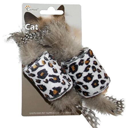 Eastland Peluş Tüylü Leopar Kedi Oyuncağı 2 Adet  4.6 Cm