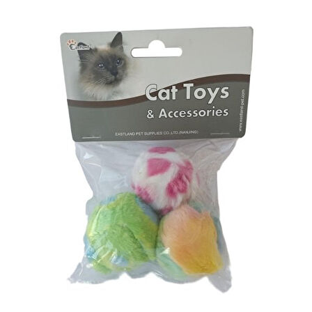 Eastland Top Peluş Kedi Oyuncağı 4 Cm 3 Adet