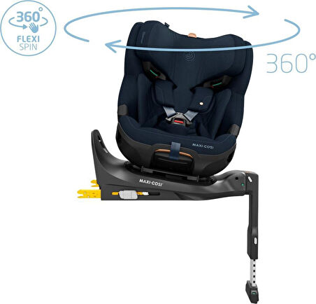 Maxi-Cosi Emerald 360 Pro I-Size Dünyanın İlk Kızaklı, Araç Dışına Çıkabilen İsofix'li 360 Dönebilir Yatabilir 0-36 kg Bebek Oto Koltuğu Authentic Blue