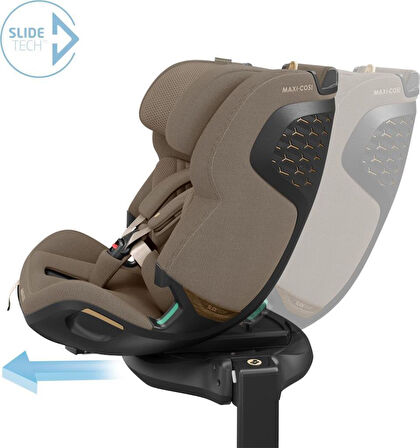 Maxi-Cosi Emerald 360 Pro I-Size Dünyanın İlk Kızaklı, Araç Dışına Çıkabilen İsofix'li 360 Dönebilir Yatabilir 0-36 kg Bebek Oto Koltuğu Authentic Truffle