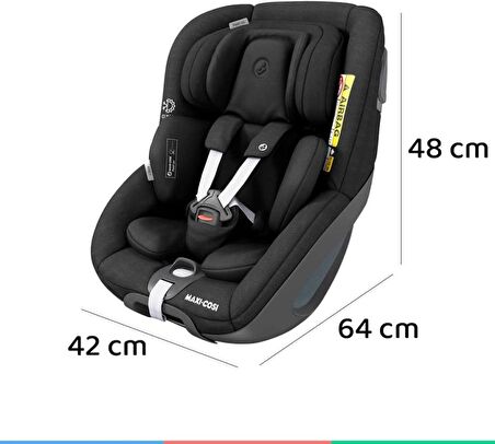 Maxi-Cosi Pearl 360° Dönebilen Isofixli 9 - 18 kg Oto Koltuğu Mat Siyah