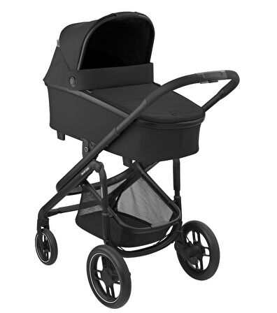 Maxi Cosi Plaza+ Ekstra Portbebeli Seyahat Sistem Olabilen Tek Elle Katlanabilen Doğumdan İtibaren Kullanılabilen Bebek Arabası Essential Black