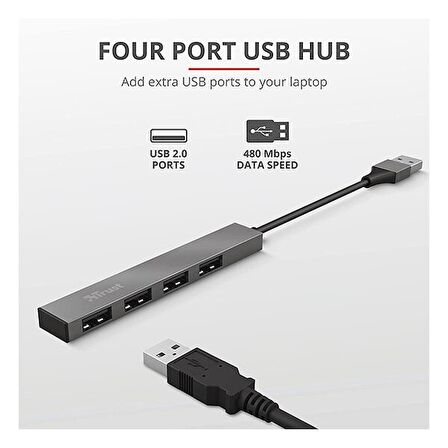 TRUST 23786 HALYX USB HUB MINI 4 PORT