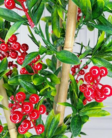 Yapay Ağaç Kokina Ağacı 75CM Gür Yapraklı Gümüş Paslanmaz Aleminyum Saksılı