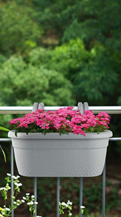 Omnipazar KRS-350 Dekoratif Plastik İnci Askılı Balkon Saksı 6.2 Litre