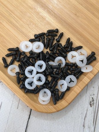 6 mm Amigurumi Vidalı Göz Siyah 20 Çift