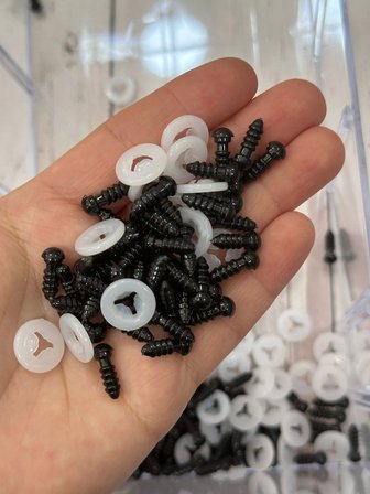 6 mm Amigurumi Vidalı Göz Siyah 20 Çift