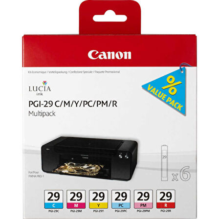 Canon PGI-29-4873B005 C-M-Y-PC-PM-R Orijinal Kartuş Paketi