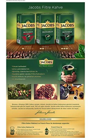 Jacobs Monarch Filtre Kahve 500 gr x 2 Adet + Jacobs Barista Editions Medium Filtre Kahve 225 gr