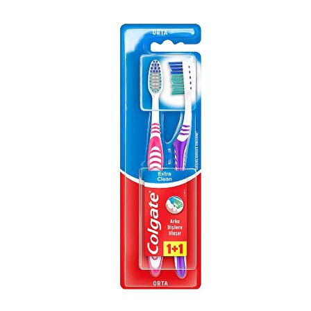 Colgate Diş Fırçası Extra Clean 1+1 Med (2'li)