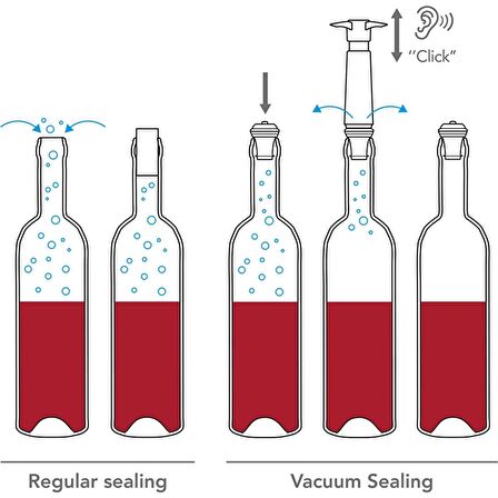 Vacu Vin 6492606 Şarap Vakum Seti Paslanmaz Çelik 1 Pompa 2 Tıpa Kutulu