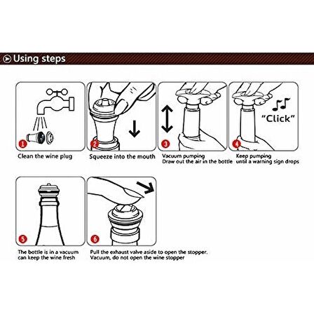 Vacu Vin 854460 Şarap Vakum Seti Siyah 1 Pompa 1 Şarap Tıpası