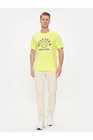 Tommy Hilfıger Ön Logolu Yuvarlak Yaka Tişört