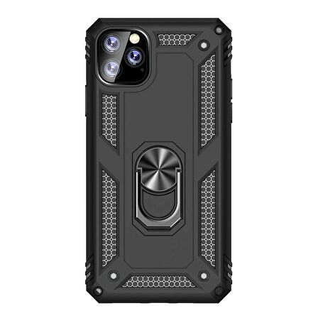 Gpack Apple iPhone 11 Pro Kılıf Vega Standlı Yüzüklü MıknatıslıNano Glass
