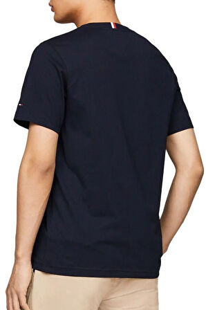 Tommy Hilfıger Ön Logolu Yuvarlak Yaka Tişört