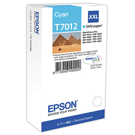 Epson T7012XXL-C13T70124010 Mavi Orijinal Kartuş