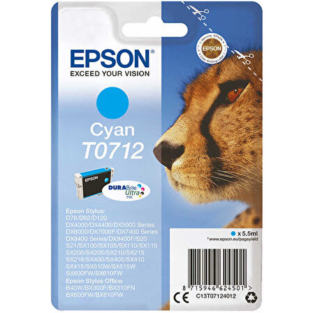 Epson T0712-C13T07124021 Mavi Orijinal Kartuş