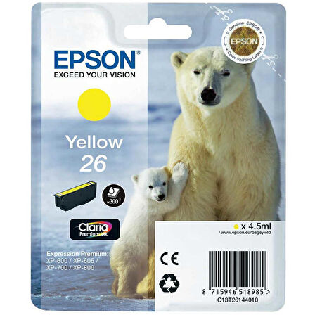 Epson 26-T2614-C13T26144020 Sarı Orijinal Kartuş