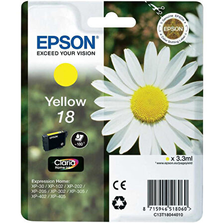 Epson 18-T1804-C13T18044020 Sarı Orijinal Kartuş
