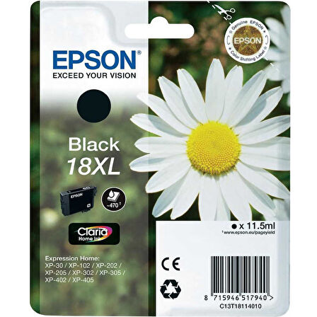 Epson 18XL-T1811-C13T18114020 Siyah Orijinal Kartuş