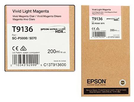 Epson T9136 C13T913600 Açık Kırmızı Kartuş