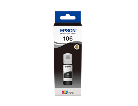 Epson 106 EcoTank Siyah Mürekkep Şişesi, 70 ml. L7160/L7180 (C13T00R140) Black