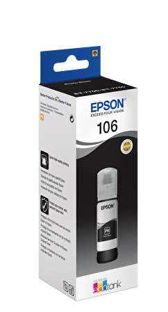 Epson 106 EcoTank Siyah Mürekkep Şişesi, 70 ml. L7160/L7180 (C13T00R140) Black