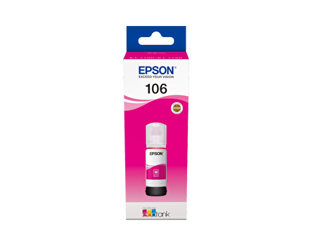 Epson 106 EcoTank Kırmızı Mürekkep Şişesi, 70 ml. L7160/L7180 (C13T00R340) Magenta
