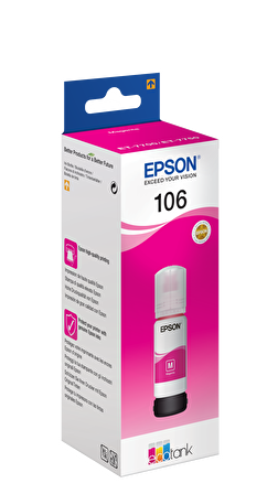 Epson 106 EcoTank Kırmızı Mürekkep Şişesi, 70 ml. L7160/L7180 (C13T00R340) Magenta